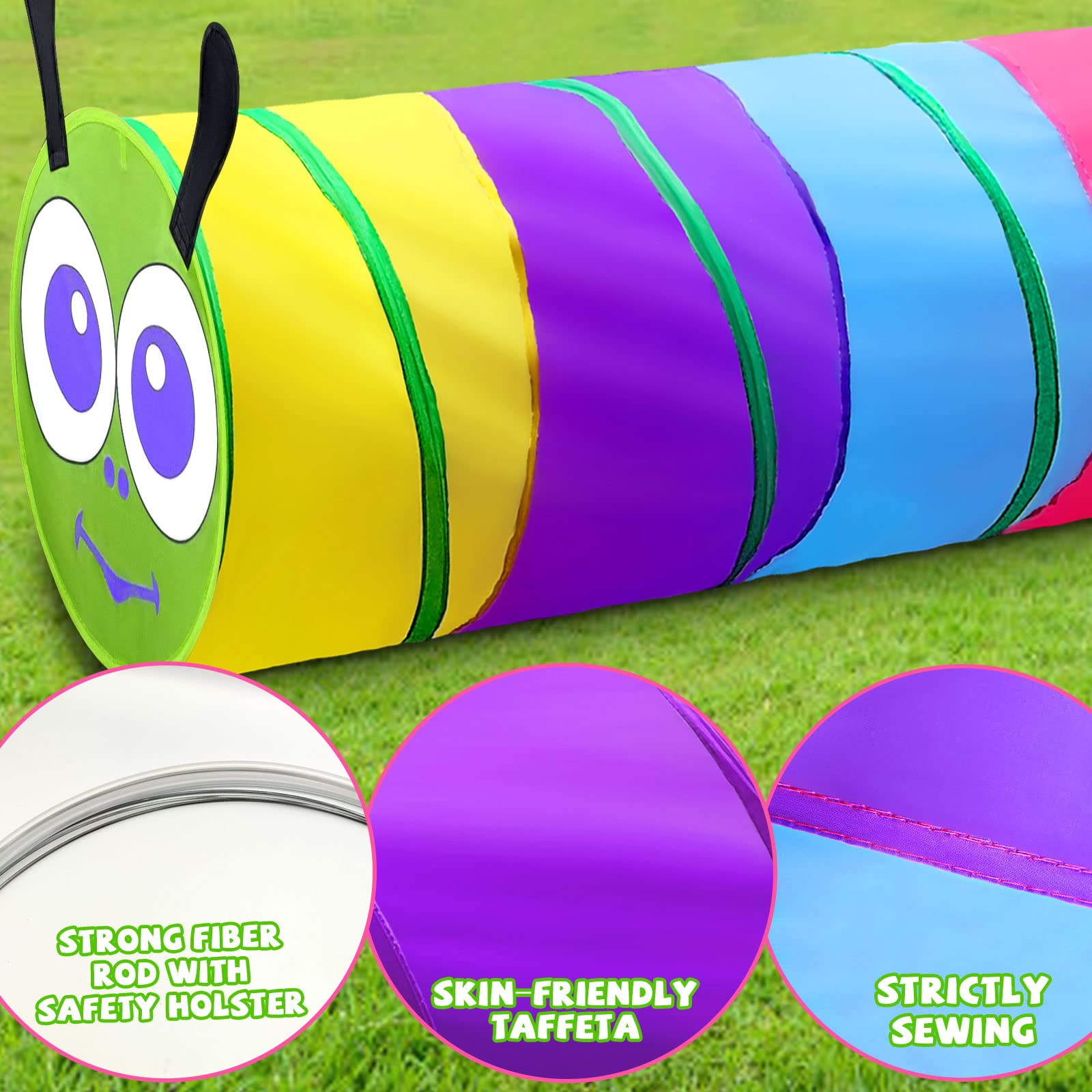 Best Kids Play Tunnel for Toddlers 1-3 Years | 6FT Pop Up Crawling Toy for Boys & Girls | Indoor/Outdoor Baby Activity Tunnel | Perfect Birthday Gift for 1-4 Year Olds | Great for Playtime, Parties & Pet Fun
