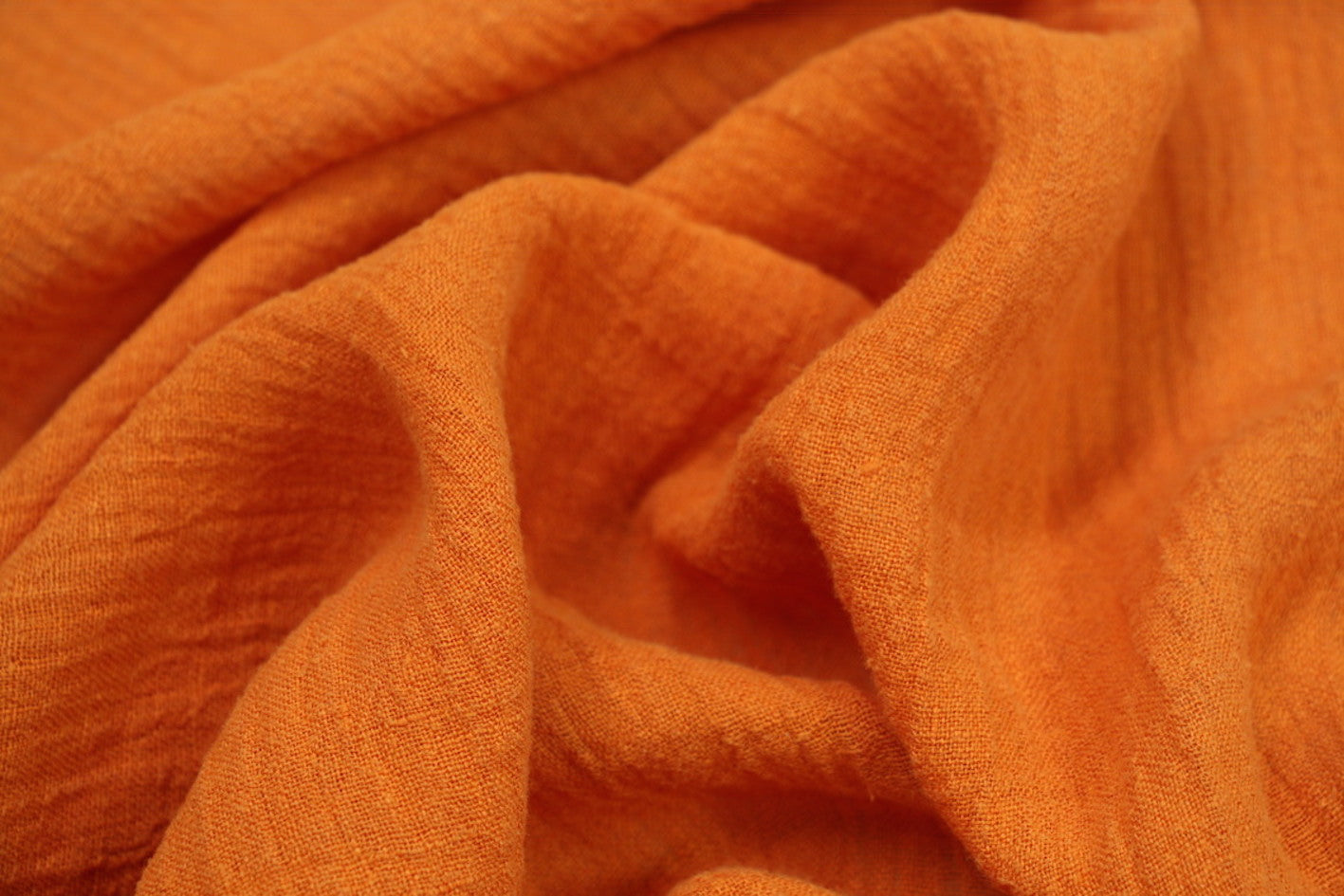 Stylish Burnt Orange Crinkle Linen Fabric - Perfect for Home Decor, DIY Crafts & Fashion Accessories