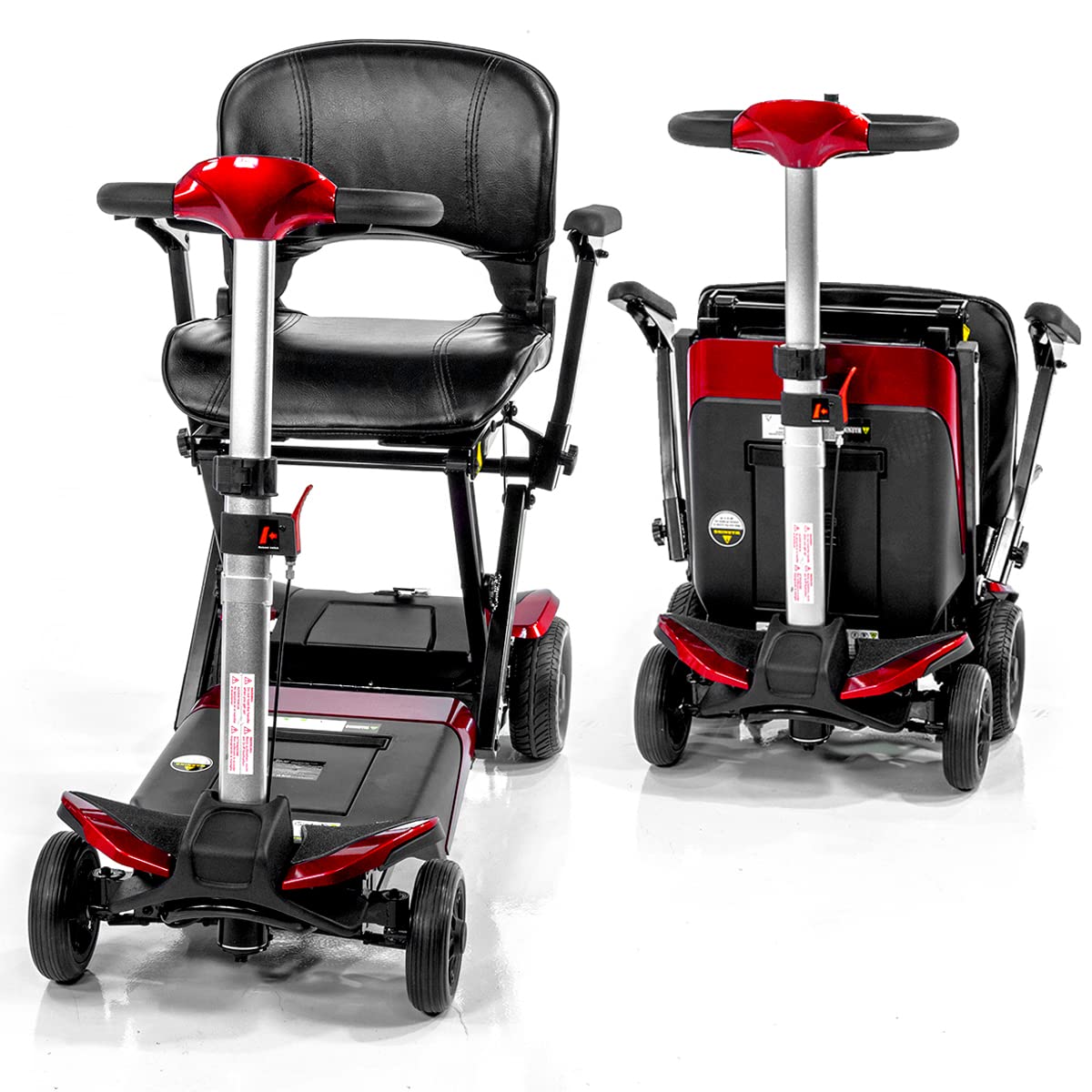 Solax Red Transformer Electric Folding Mobility Scooter - Lightweight Portable Scooter for Adults & Seniors | Perfect for Travel, Shopping & Outdoor Adventures
