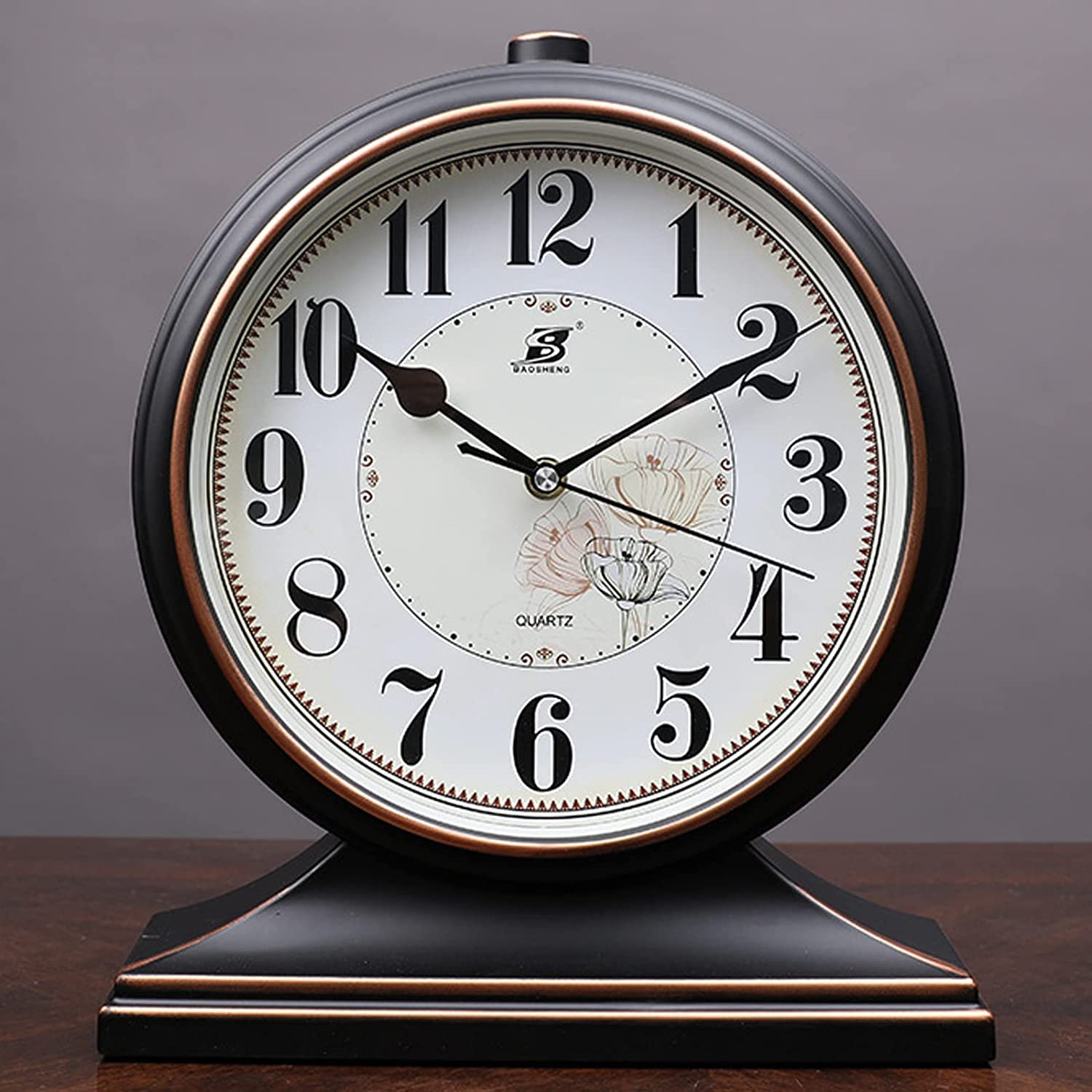Vintage Silent Mantel Clock - Retro Decorative Wall Clock for Living Room, Bedroom, Office & Kitchen | Home Decor Gift Idea | Perfect for Fireplace, Bookshelf or Mantle Display