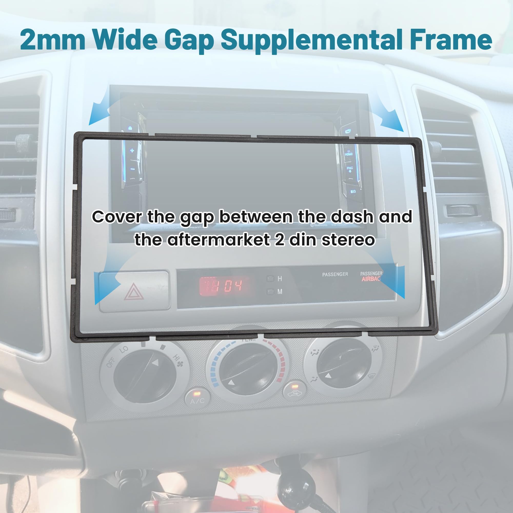 Double DIN Radio Dash Kit for 2005-2011 Toyota Tacoma | Aftermarket Stereo Mounting Bracket & Trim Bezel | Perfect for Car Audio Upgrade & DIY Installation