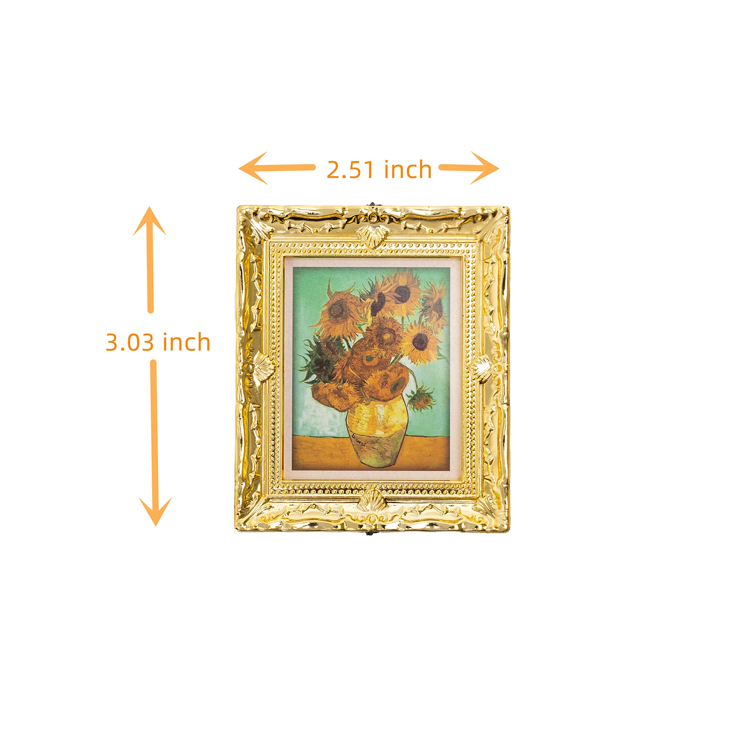 1:12 Miniature Antique Gold Gilt Picture Frame - Dollhouse Accessories for Fairy Garden, DIY Crafts & Home Decor Scenes