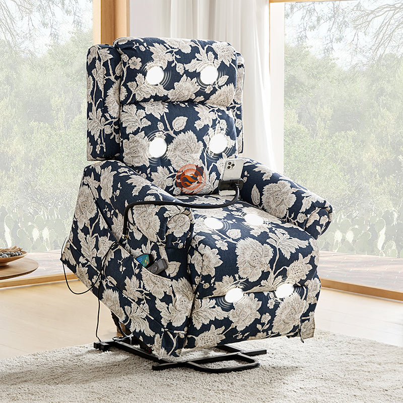 Harold Lift Assist Power Recliner Chair with Massage, Heat & Adjustable Headrest - Comfortable Electric Reclining Sofa for Elderly & Mobility Needs - Perfect for Living Room, Home Theater & Relaxation