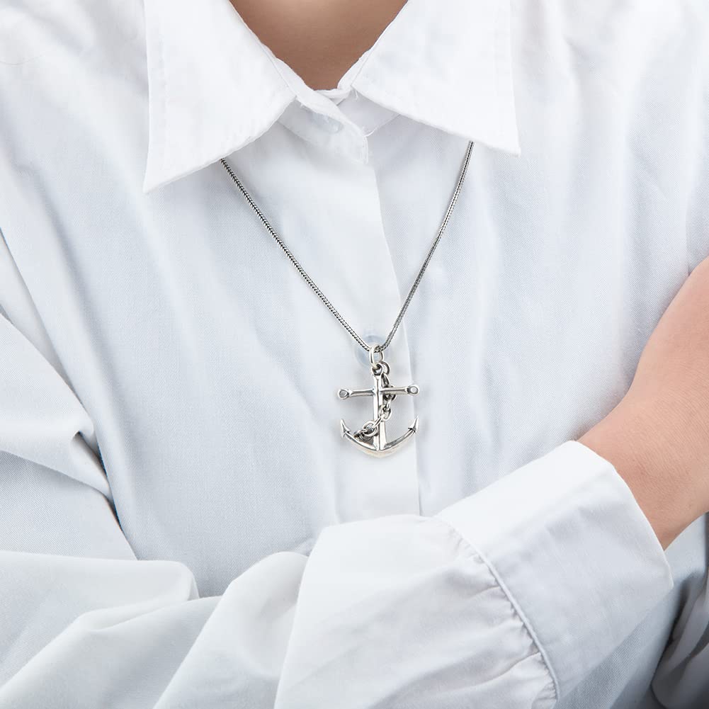 925 Sterling Silver Maritime Anchor Pendant with Wheat Chain Necklace - Perfect for Nautical Jewelry Gifts & Everyday Wear
