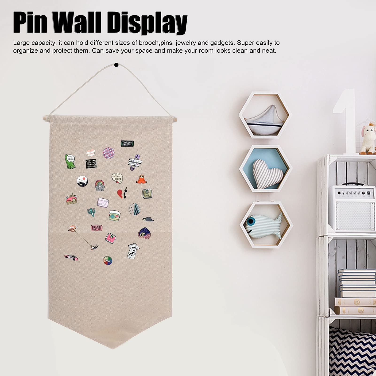 FIYO Pin Banners - Premium Pin Organizer Display Case for Collectible Badges & Pins - Wall Mountable Storage Holder with Decorative Design - Perfect for Home Decor, Office Organization, and Collector Displays