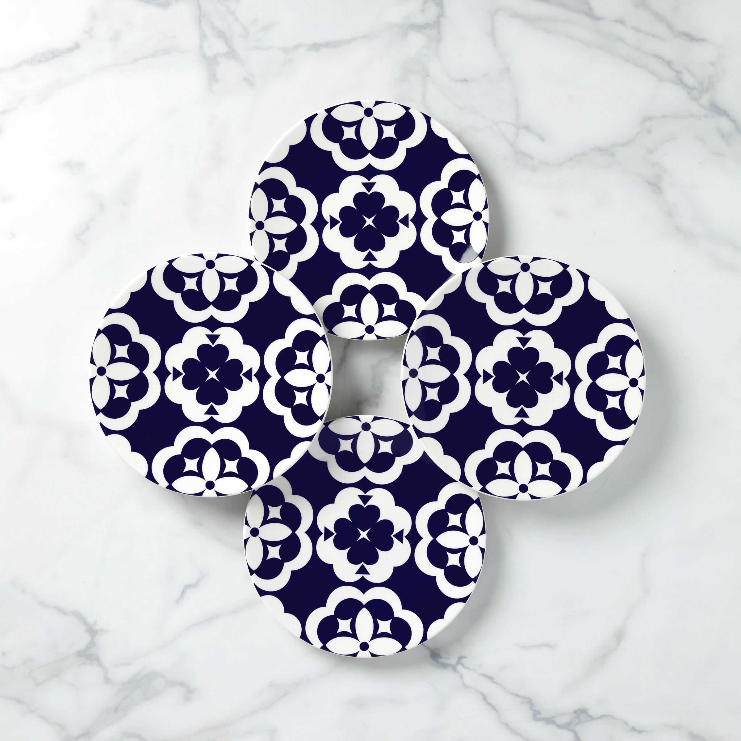 Stylish GEO Accent Plates Set of 4 - Modern Decorative Dinnerware for Home Dining & Entertaining - Perfect for Dinner Parties, Wedding Gifts & Home Decor