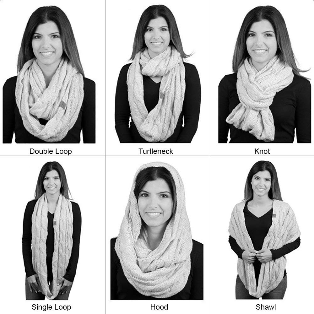 Funky Junque Matching 2-Pack: Oversized Beanie & Infinity Scarf Set - Confetti Ivory | Winter Accessories for Women, Cozy Outfit Combo for Cold Weather Fashion