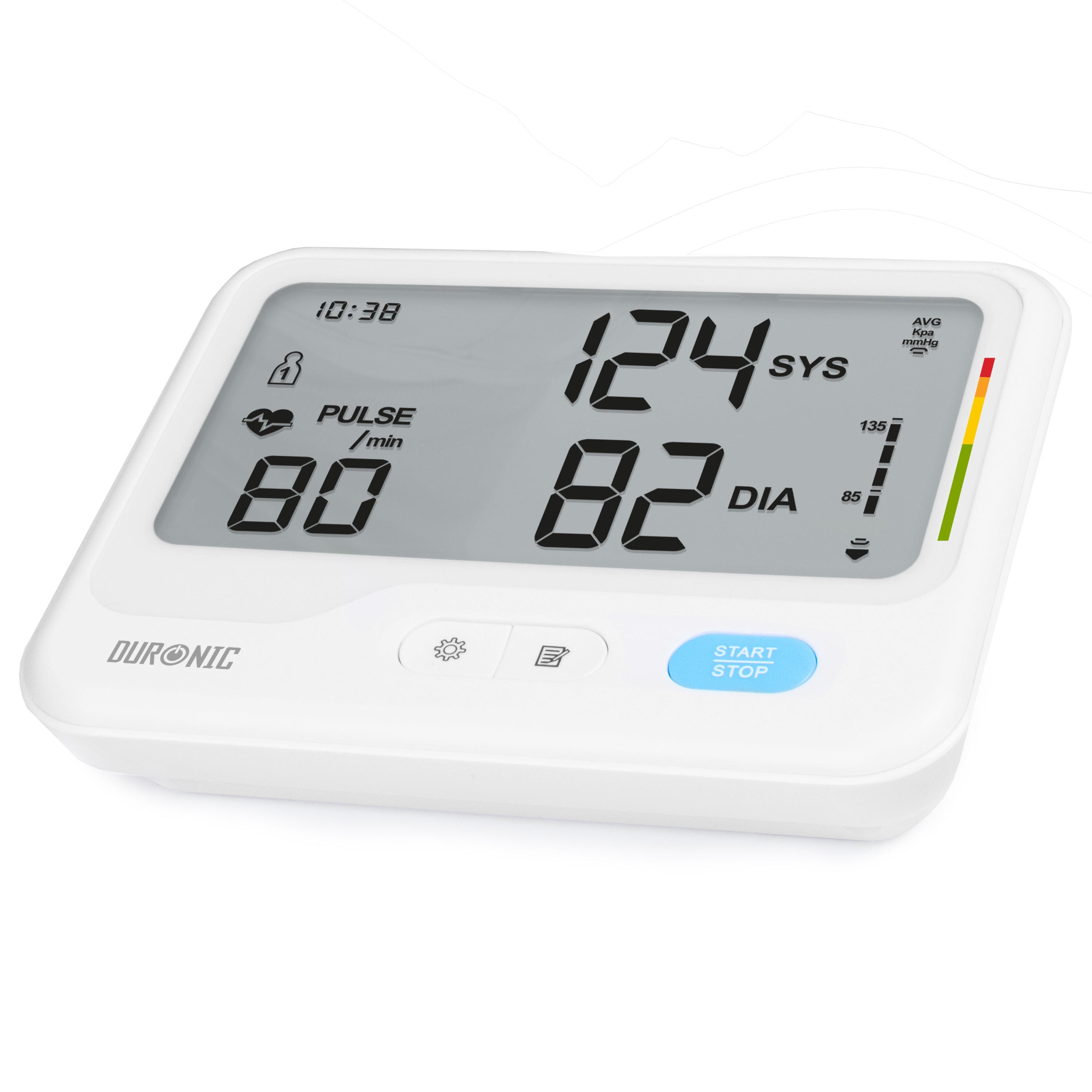 Duronic BPM125 Automatic Blood Pressure Monitor - CE Certified, Upper Arm Cuff (22-32cm), 99 Memory x2, Accurate Home BP Machine for Hypertension & Heart Health Monitoring