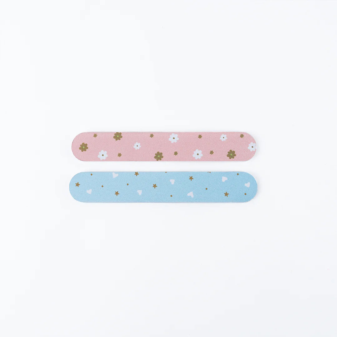 Oh Flossy Kids Nail Files - 2 Pack Gentle Emery Boards for Children's Soft Nails | Perfect for At-Home Manicures, Travel & Kids Spa Days