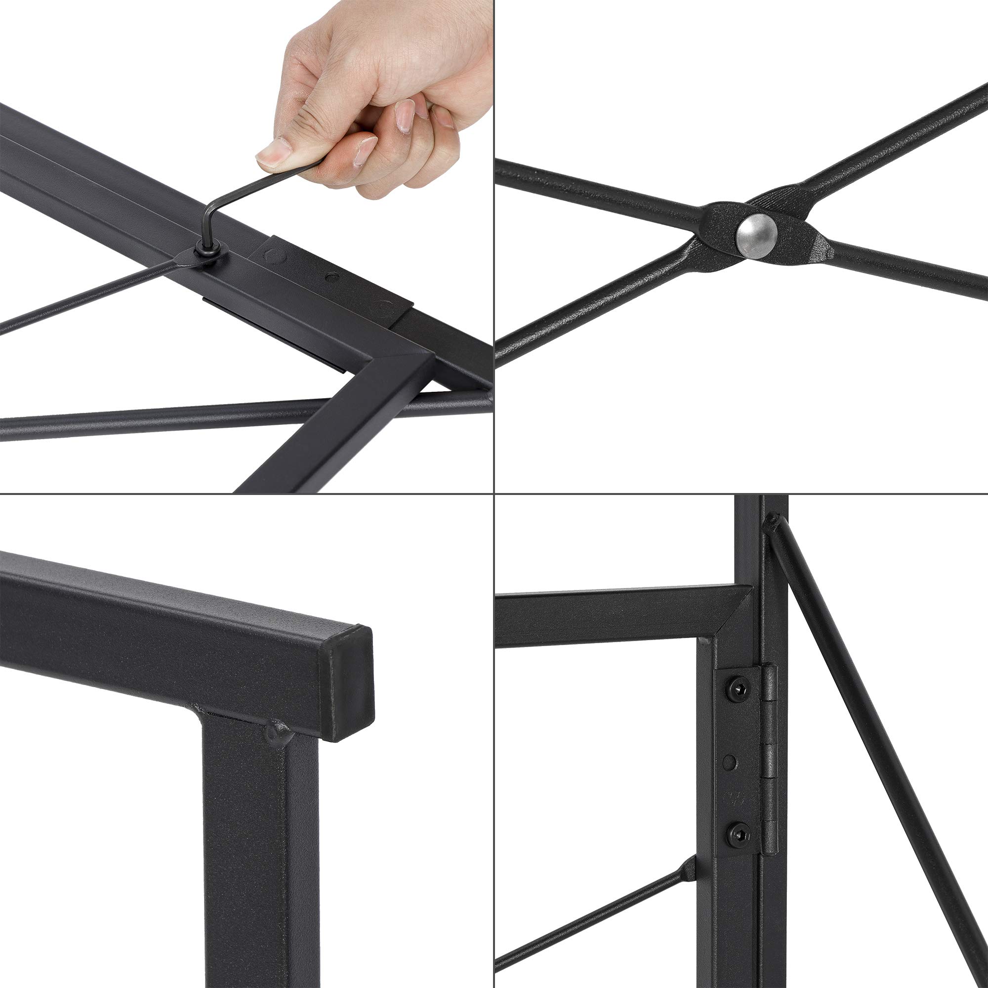 Foldable Computer Desk - Adjustable Height Writing Table for Study & Home Office, Portable Laptop Standing Desk with Storage Shelf (Espresso Finish) - Perfect for Small Spaces, Dorm Rooms & Remote Work