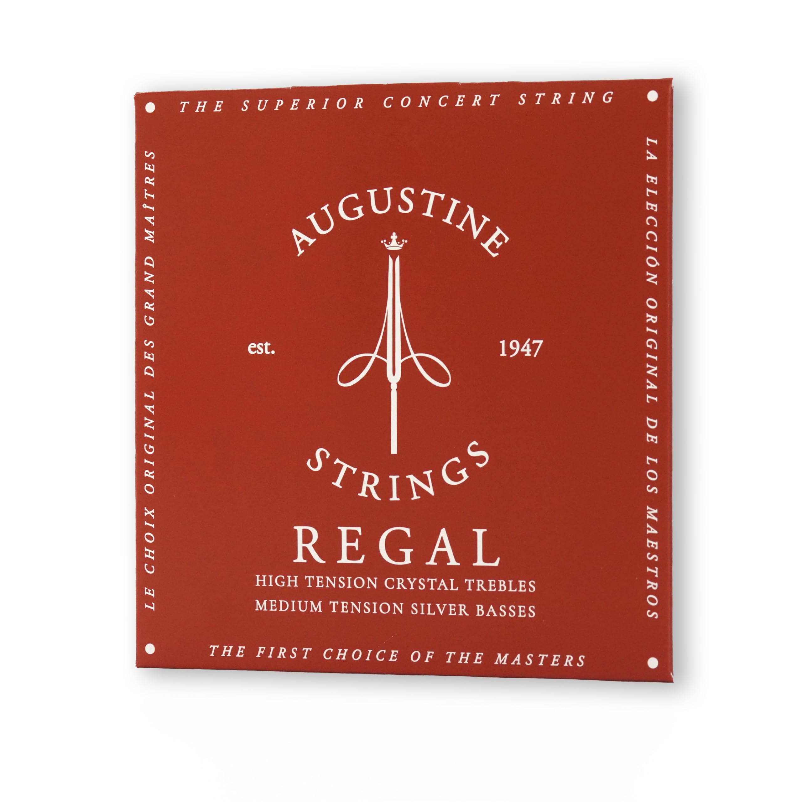 Augustine Regal Medium Tension Crystal Nylon Guitar Strings - 1 Set | Premium Classical Guitar Strings for Warm Tone & Smooth Playability | Perfect for Performances, Practice & Recording Sessions
