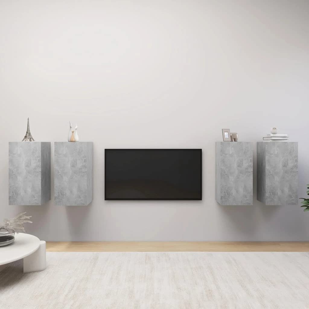 vidaXL 4-in-1 TV Stand with Storage, Chipboard TV Cabinet for Living Room, Bedroom, Home Theater - Multiple Colors & Sizes Available | Perfect for Flat Screen TVs, Gaming Consoles & Media Storage