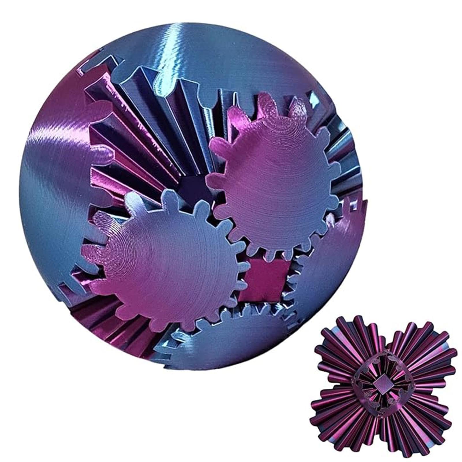 3D Printed Gear Stress Relief Ball | Fidget Spin Toy for Kids & Adults | Anti-Anxiety Sensory Gear Ball | Perfect for Office, School & Travel Stress Relief