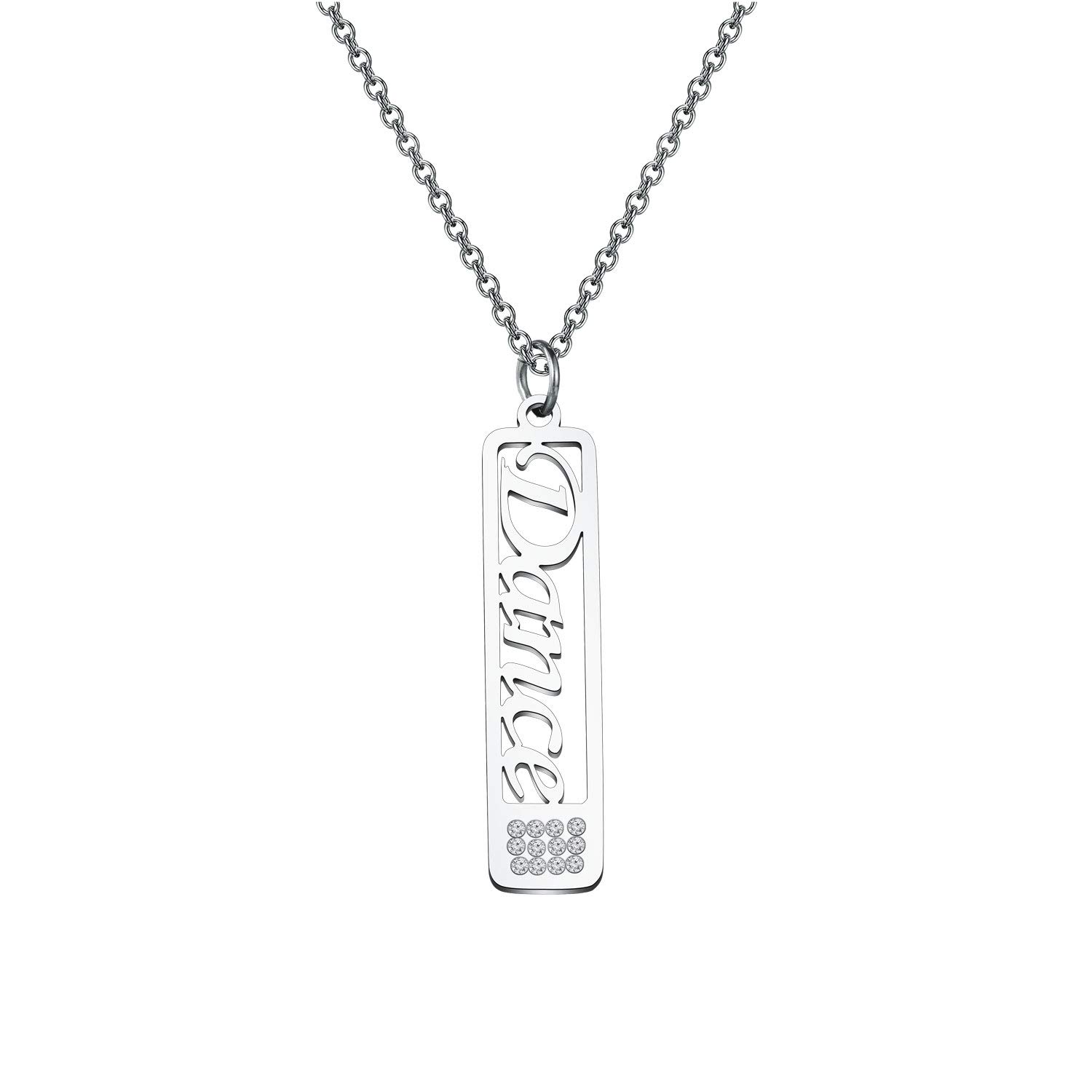 BEKECH Ballerina Dance Necklace Pendant - Elegant Jewelry Gift for Women & Girls - Perfect for Dance Recitals, Ballet Performances & Special Occasions