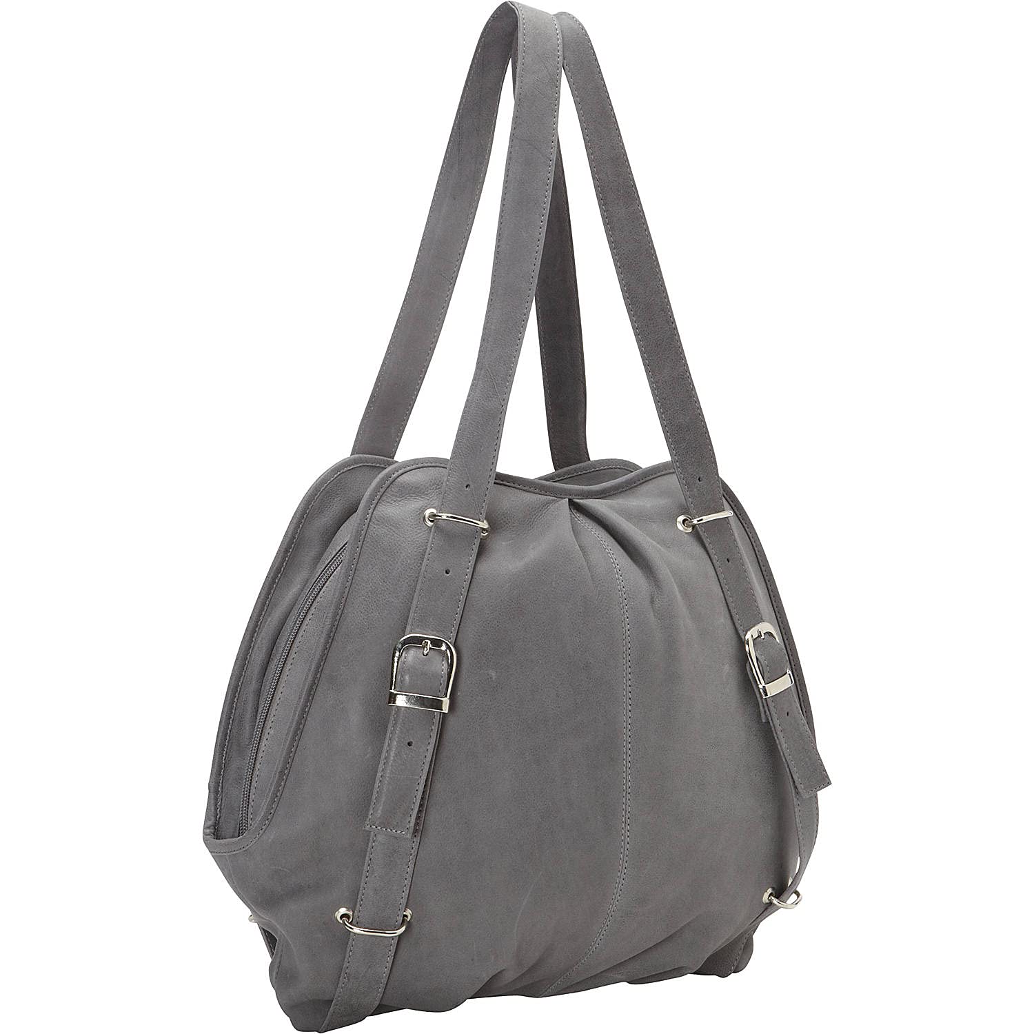 Convertible Buckle Backpack & Shoulder Bag - Adjustable Multi-Functional Travel Bag for Men & Women, Charcoal Gray, One Size - Perfect for Hiking, Commuting & Daily Use