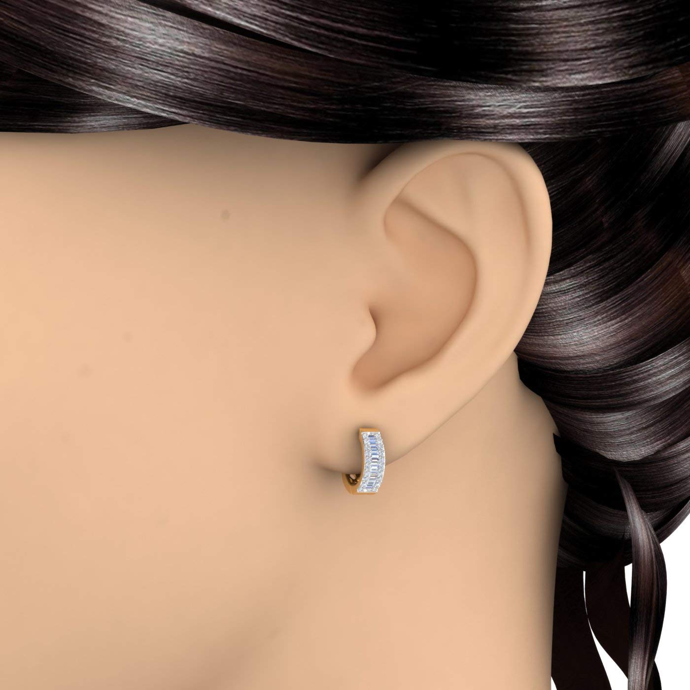 1/2 Carat Diamond Hoop & Huggie Earrings in 10K Gold or 950 Platinum - Elegant Everyday Jewelry for Women, Perfect for Gifts, Parties & Special Occasions