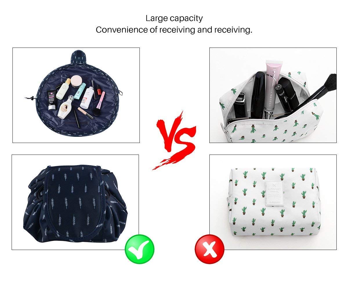 Waterproof Travel Toiletry Bag with Drawstrings - Multifunctional Cosmetic Organizer for Women & Men, Portable Hanging Makeup Storage Pouch (Grey) - Perfect for Camping, Gym, Business Trips & Vacation