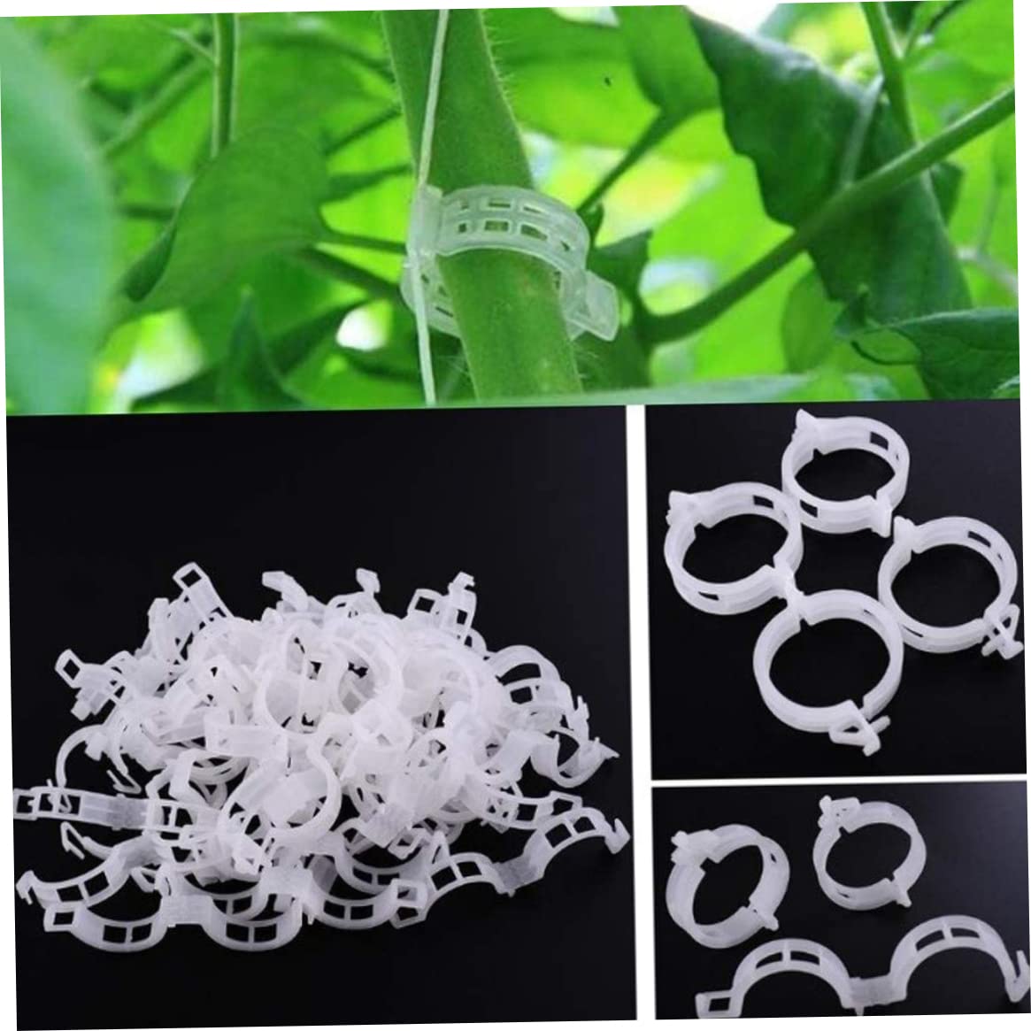 50pcs Garden Clips for Plants - Plant Support Clips for Tomato, Grape & Vegetable Vines - Heavy Duty Trellis Clips to Grow Plants Upright & Healthier - Perfect for Home Garden, Yard & Greenhouse Use