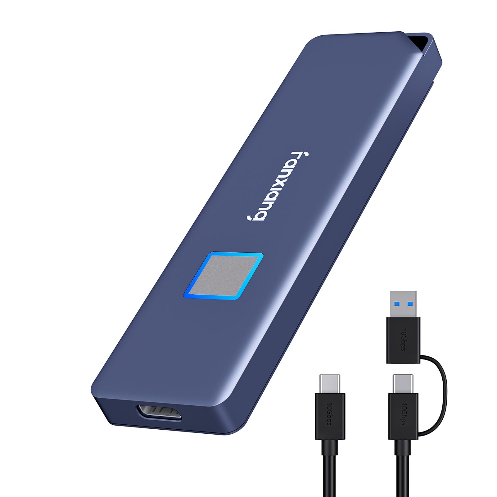 Fanxiang 2TB External SSD with Fingerprint Encryption - Up to 1070MB/s Read Speed, USB-C 3.2 Portable Solid State Drive for Windows, Mac, Android & iPhone 15 - Perfect for Data Backup, Gaming & 4K Video Editing - PS1000 Pro