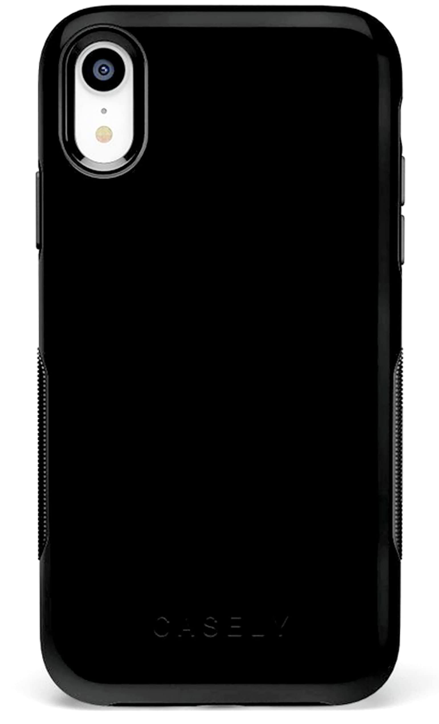 Casely iPhone XR Phone Case - Slim Protective Cover with Matte Finish | Black on Black | Perfect for Everyday Use, Work & Travel