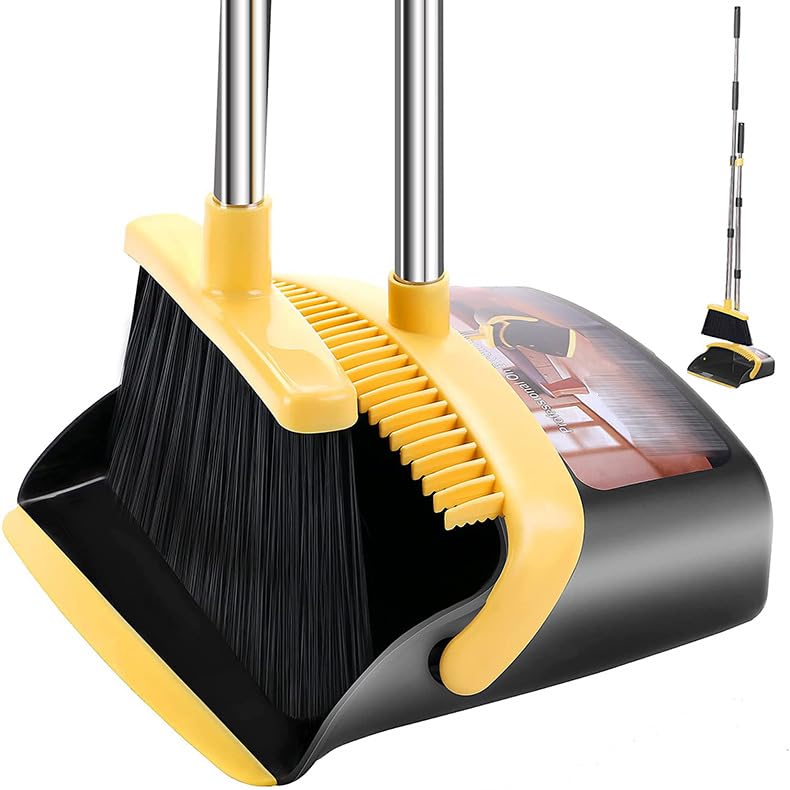 Upgraded Broom and Dustpan Set with 51
