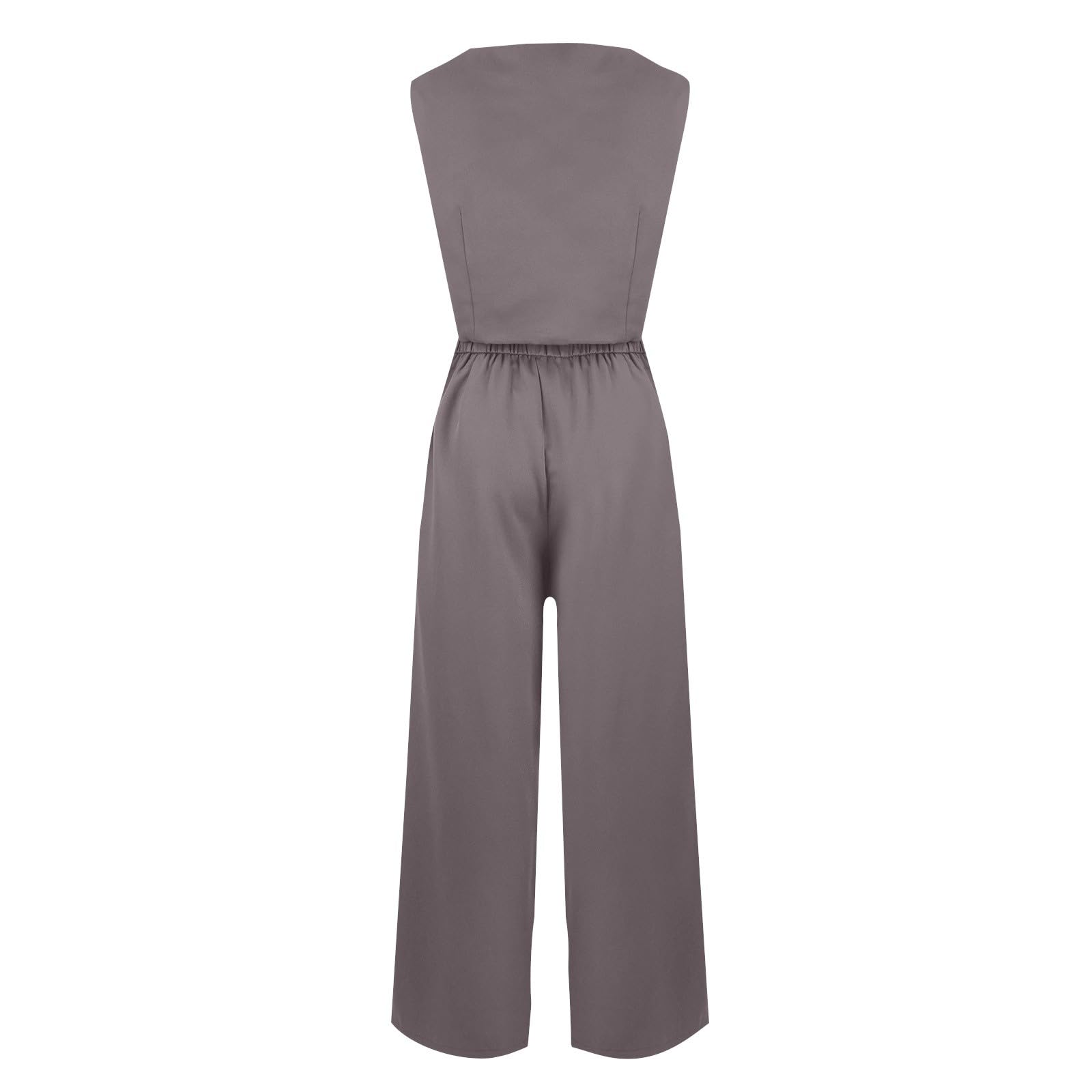 Women's 2 Piece Lounge Set - Ruched Sleeveless Tops & High Waisted Wide Leg Pants Tracksuit Outfit for Yoga, Travel & Casual Wear | Comfortable Summer Loungewear Set