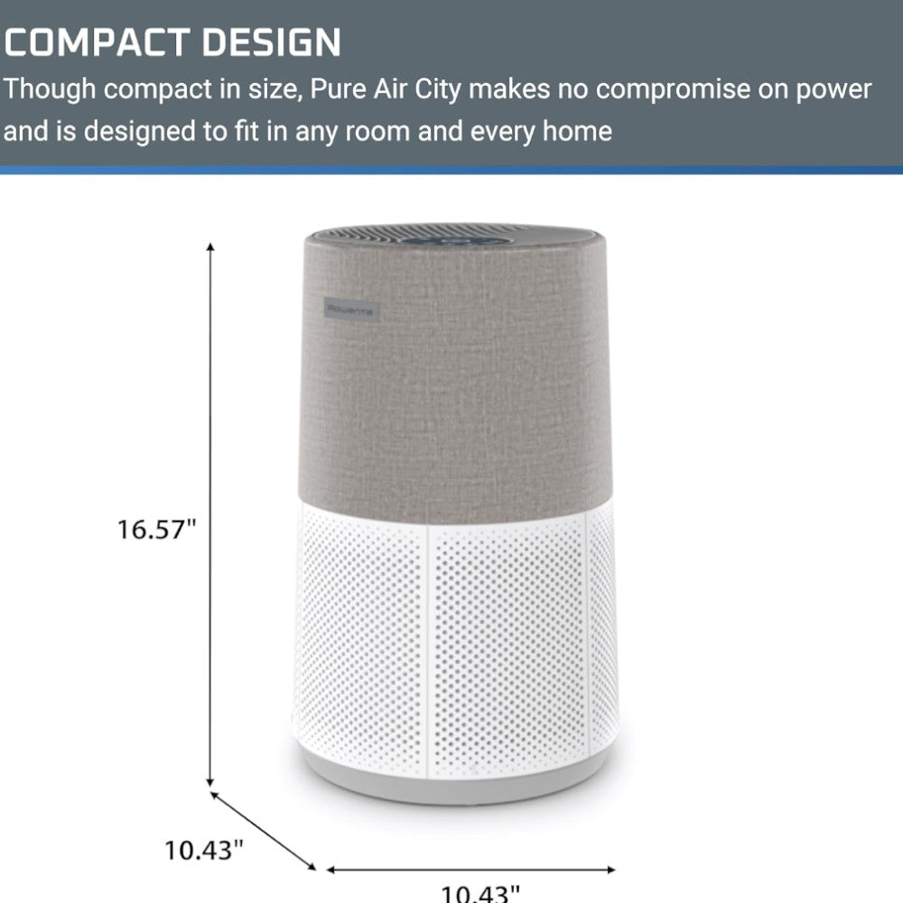 ROWENTA Pure Air City PU2840U1 Air Purifier for Home & Office - HEPA Filter, Removes Dust, Pollen & Pet Dander - Ideal for Allergies & Asthma Relief in Bedrooms, Living Rooms