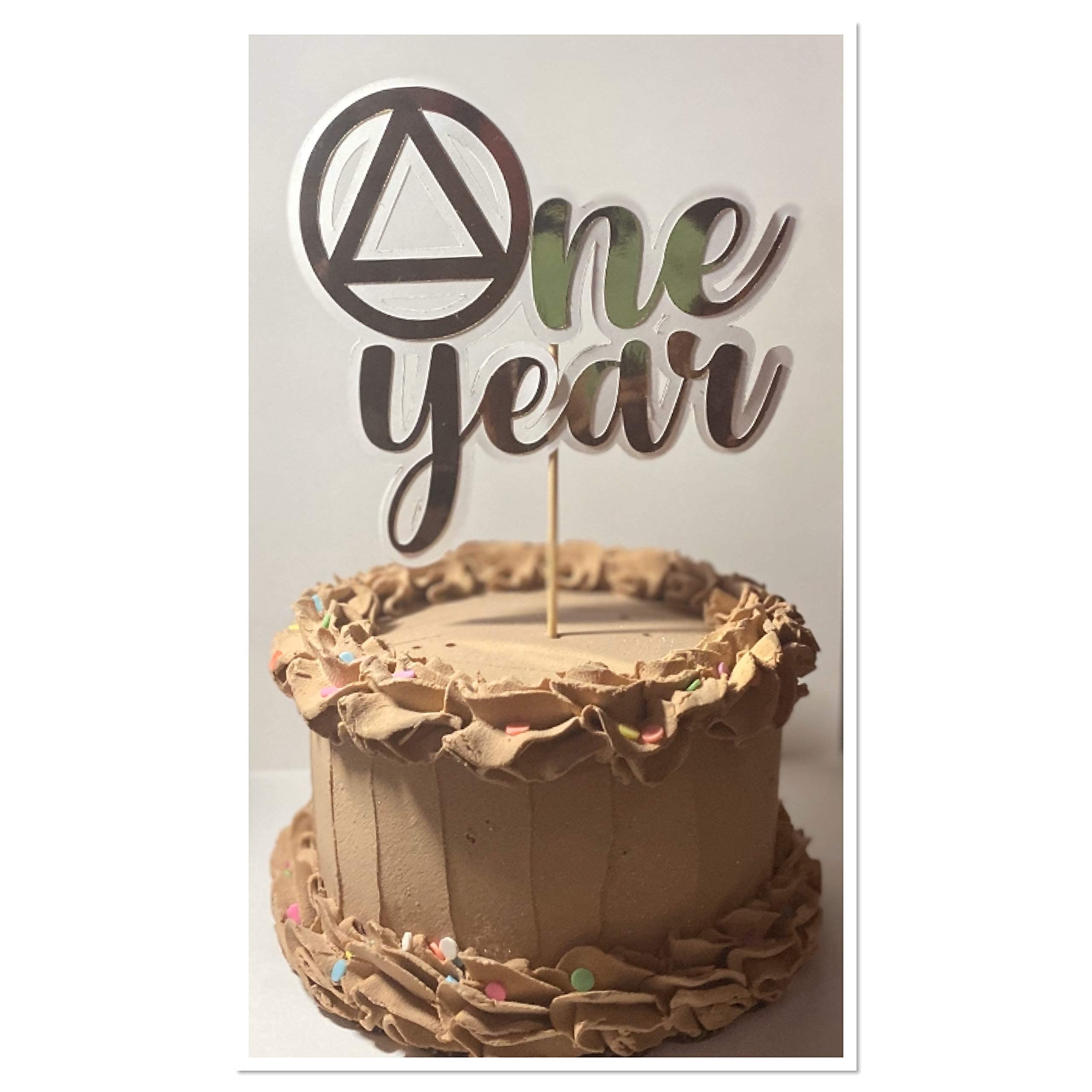 1 Year Sobriety Cake Topper - AA Recovery Celebration Decor for Anniversary Cakes - Perfect for Milestone Celebrations & Addiction Recovery Support