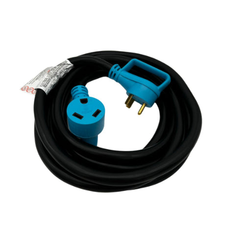 30A RV Power Cord with NEMA TT-30P Plug to TT-30R Straight Blade - Heavy Duty Extension Cable for Camper, Trailer & Motorhome Outdoor Power Supply