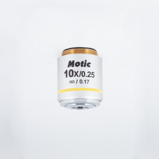 Panthera PA Objective CCIS Plan Achromatic Microscope Objective 10X/0.25 UC with 17.4mm Working Distance - Ideal for Biological Research, Laboratory Microscopy, and Scientific Observation