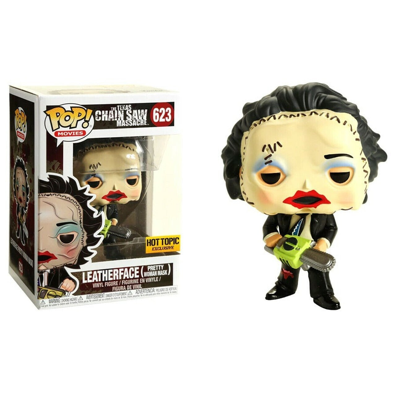 Texas Chainsaw Massacre Leatherface with Pretty Woman Mask - Horror Movie Collectible for Halloween Cosplay & Themed Parties