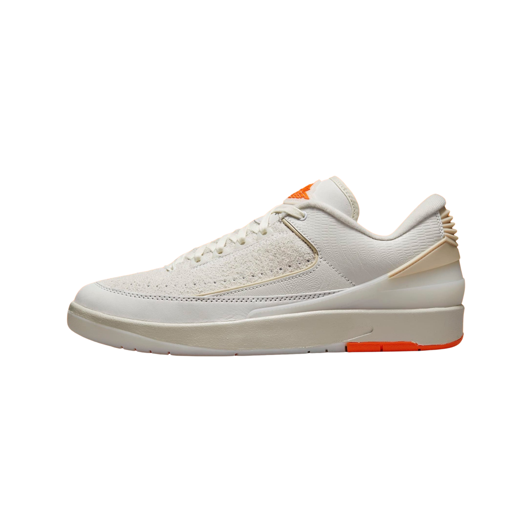 Air Jordan 2 Retro Low Sneakers - White Sail/Light Bone/Bright Mandarin Colorway - Men's Basketball Shoes for Casual Wear & Street Style