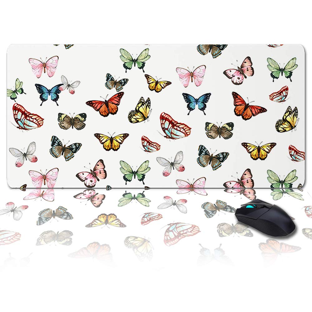 **Large XXL Gaming Mouse Pad - Colorful Butterfly Design Non-Slip Desk Mat for PC, Laptop & Keyboard (35