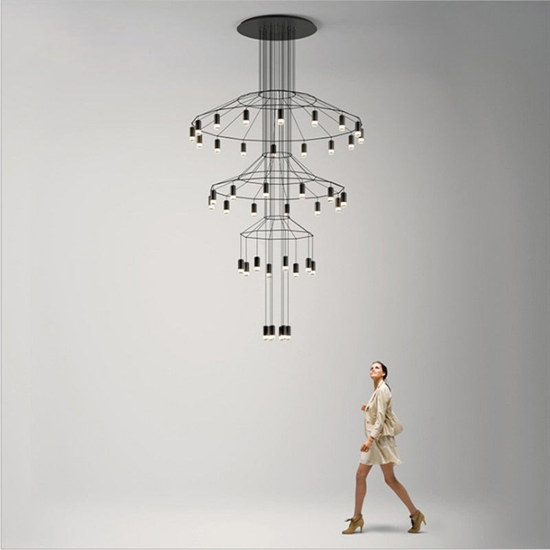 Wireflow LED Chandelier - Modern Crystal Ceiling Light Fixture for Dining Room & Living Room | Energy Efficient Dimmable Lighting for Home Decor & Interior Design