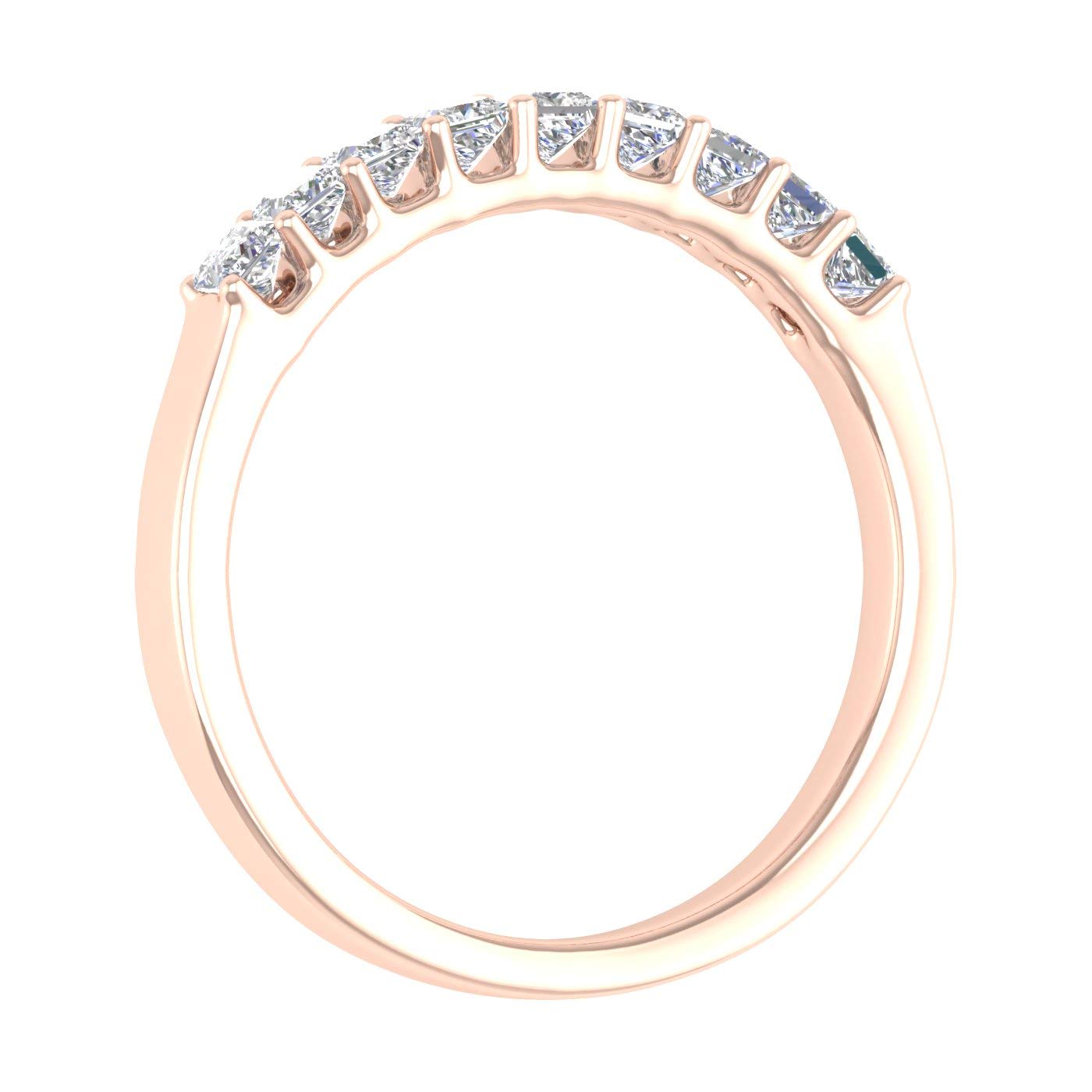 1/2 Carat Princess Cut Diamond Wedding Band Ring in 14K Gold - Elegant Bridal Jewelry for Engagement, Anniversary & Special Occasions