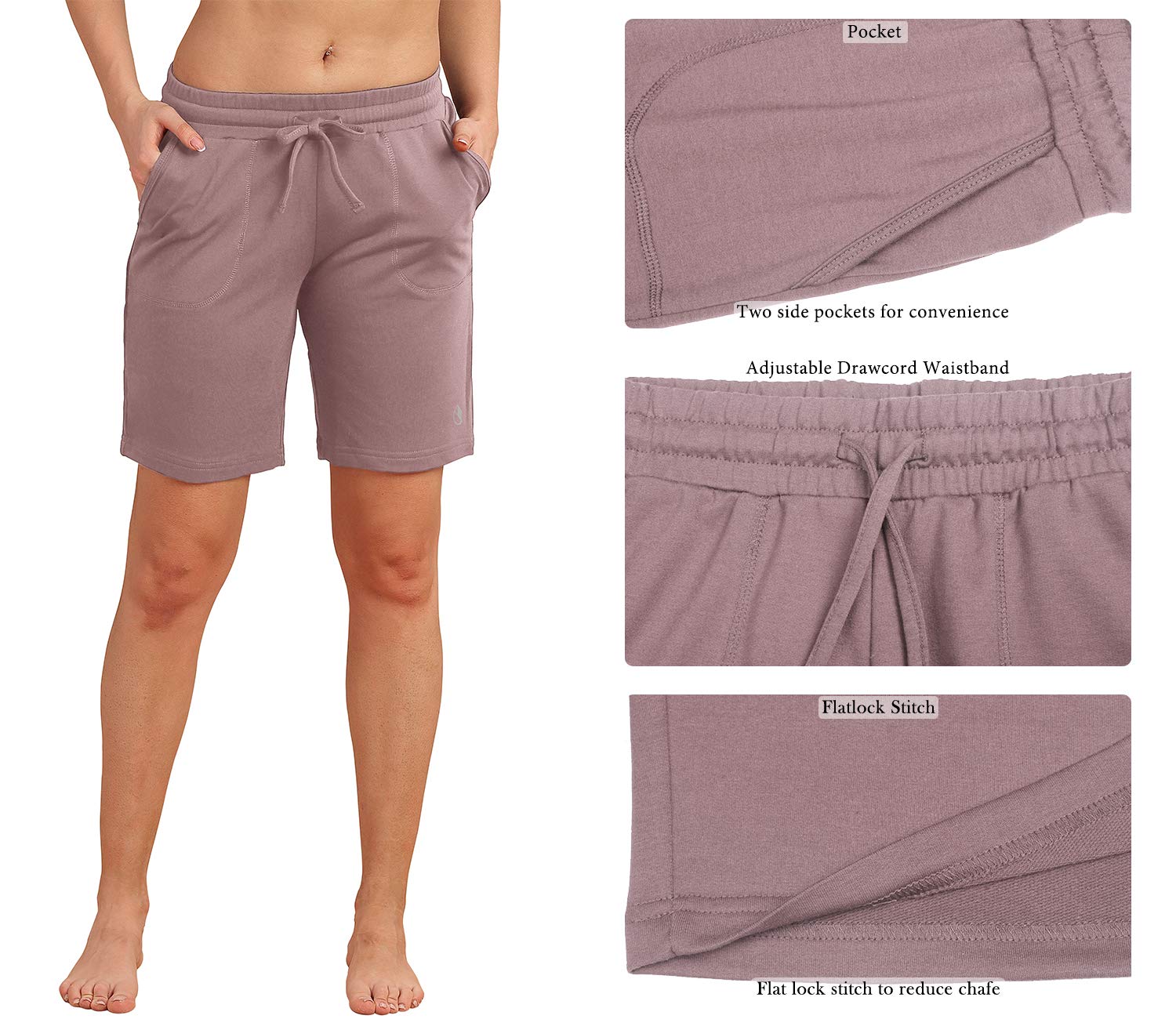 **Icyzone Women's Athletic Running Yoga Shorts - High Waist Workout Active Lounge Bermuda Shorts with Pockets for Gym, Yoga & Casual Wear**