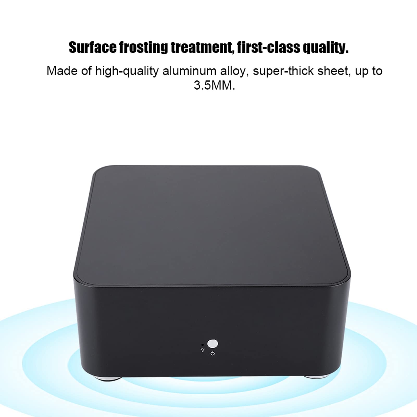 Mini ITX Computer Case - Compact Aluminum Alloy Gaming PC Case for Small Form Factor Builds | Perfect for HTPC, Home Theater & Space-Saving Desktop Setup (Black)
