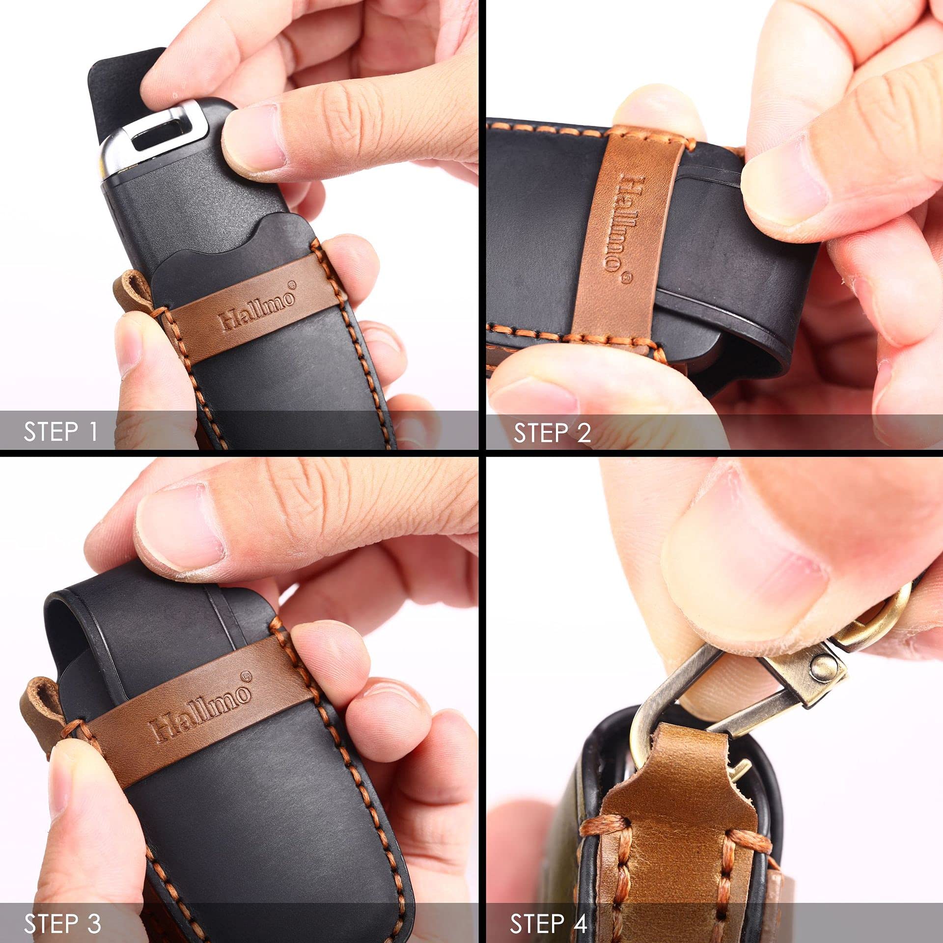Premium Leather Key Fob Cover Case for Subaru Forester, Crosstrek, Outback, WRX, Ascent, BRZ, Legacy - 4 Button Remote Key Protector - Perfect for Daily Use, Travel & Car Protection