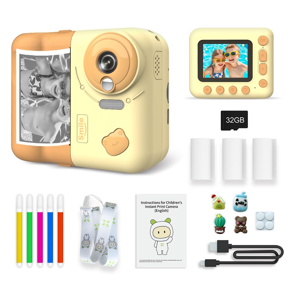 Andoer Kids Instant Print Camera - 1080P HD 2.4