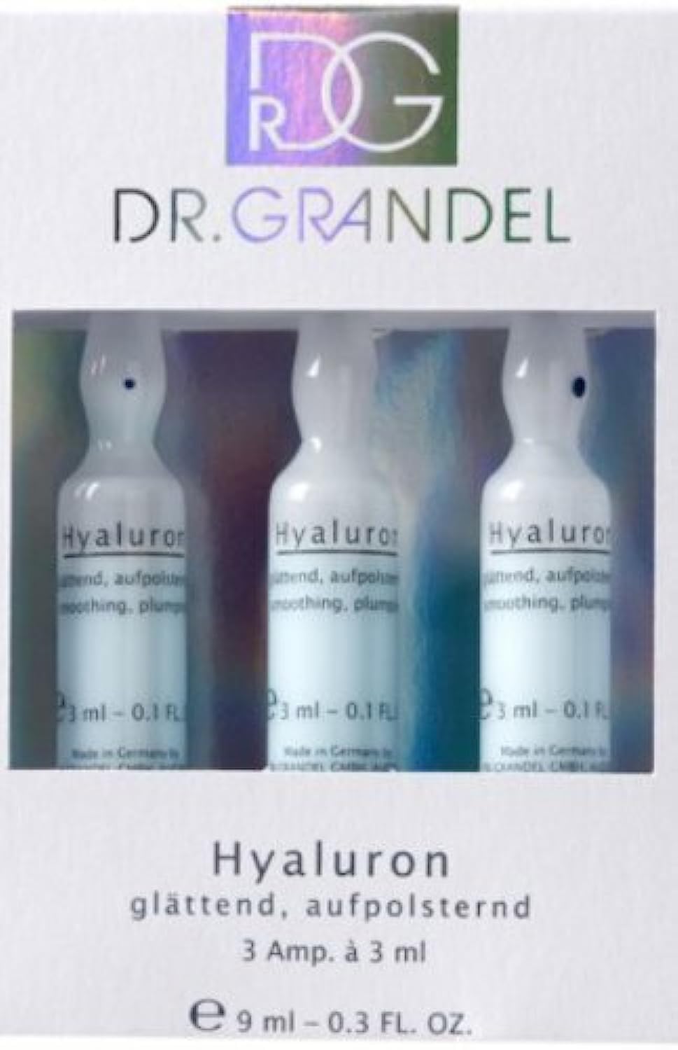 Dr. Grandel Hyaluron 3ml - 24 Pack Professional Ampoules | Intensive Anti-Aging Serum with Hyaluronic Acid & Wrinkle Filling Effect | Perfect for Daily Skincare Routine & Professional Spa Treatments