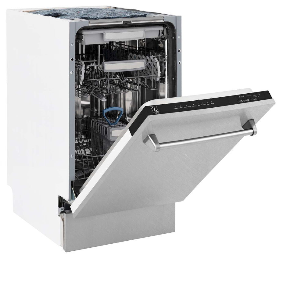 ZLINE 18 Inch Tallac Series 3rd Rack Top Control Dishwasher - Stainless Steel Panel & Tub, 51dBa Ultra Quiet (DWV SN 18) - Perfect for Modern Kitchens and Open Concept Homes