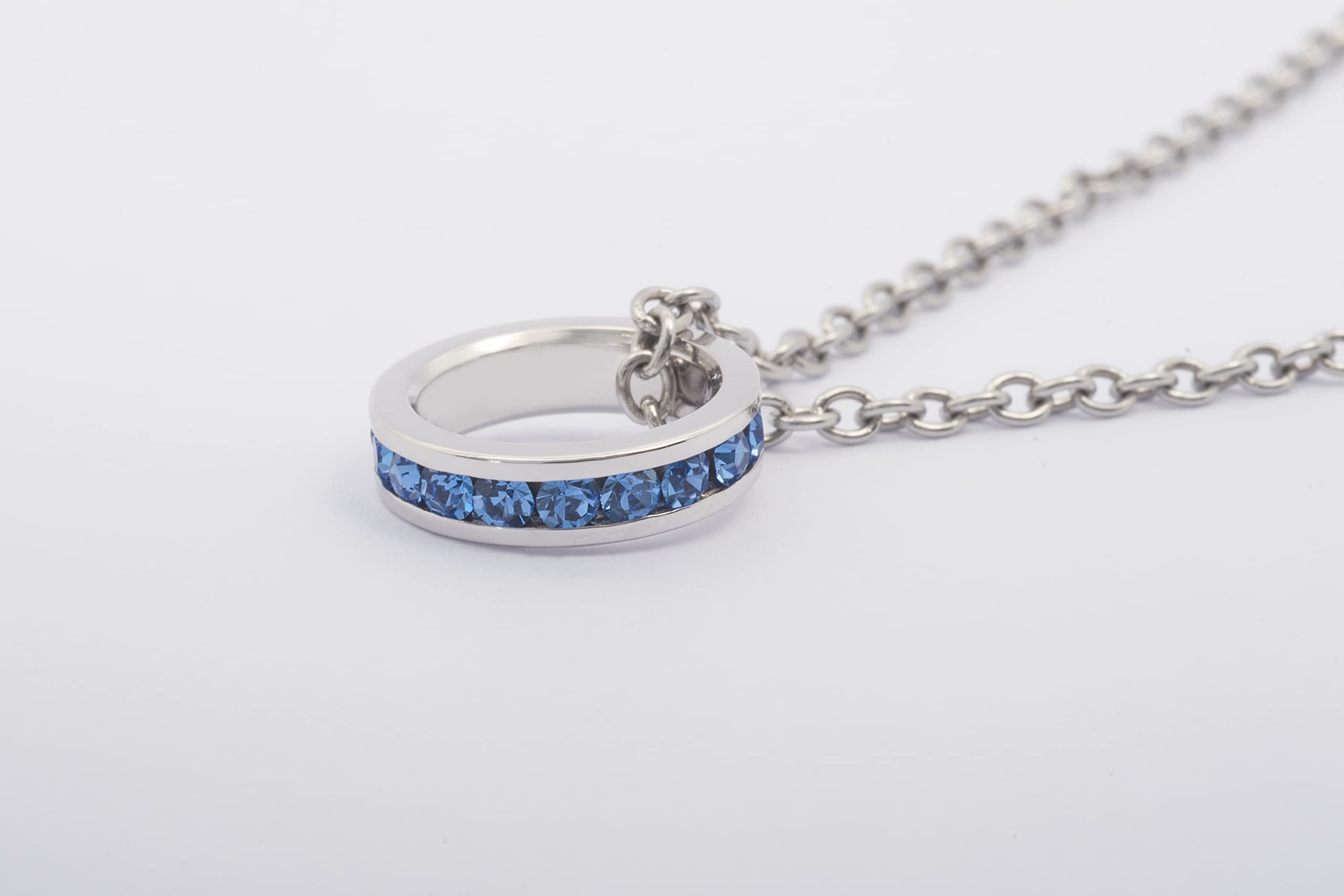 Birthstone Pendant Necklace - Stackable Crystal Charm with Full Eternity Design | Perfect Gift for Birthday, Anniversary & Mother's Day Jewelry