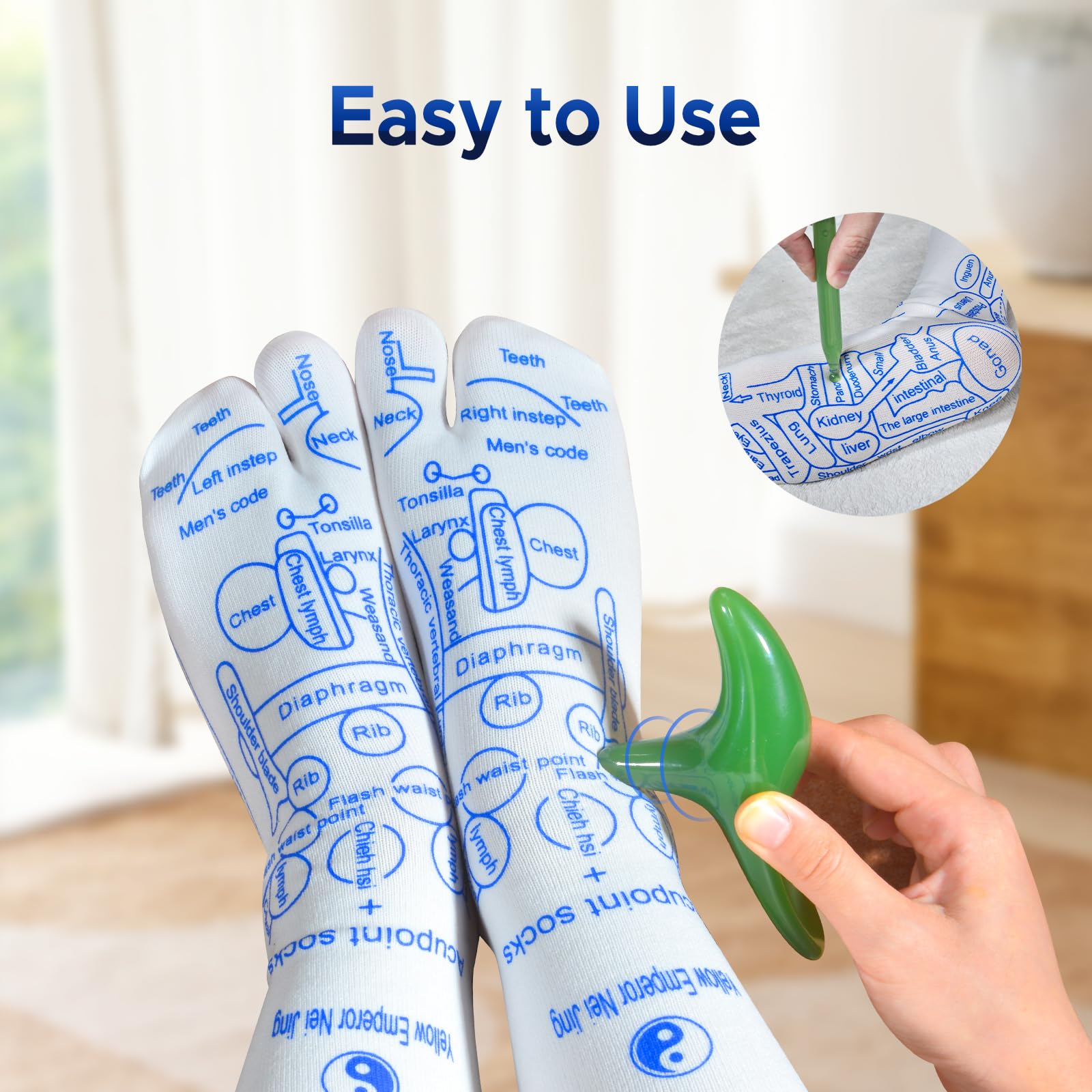 Reflexology Socks with Massage Tools & Gloves Set - Acupressure Foot Massage Kit for Men & Women - Perfect for Relaxation, Pain Relief & Home Spa Therapy