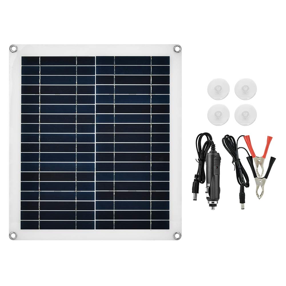 Ciglow 18V 25W Flexible Polycrystalline Solar Panel Charger - High Efficiency Portable Solar Module for 12V Battery Charging | Perfect for Camping, Hiking, RV & Outdoor Power Supply