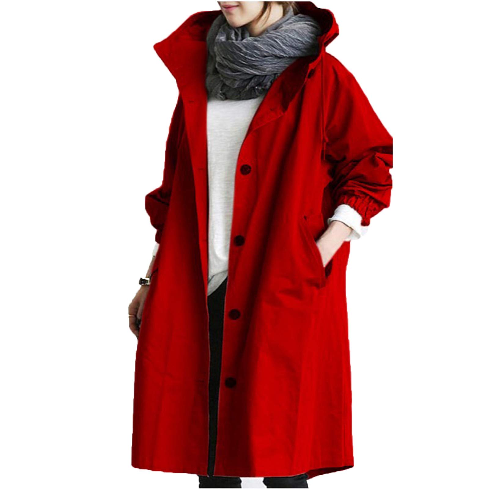 Women's Windproof Rain Jacket - Lightweight Loose Elegant Coat with Hood for Winter & Outdoor Activities | Waterproof Windbreaker for Hiking, Running & Travel