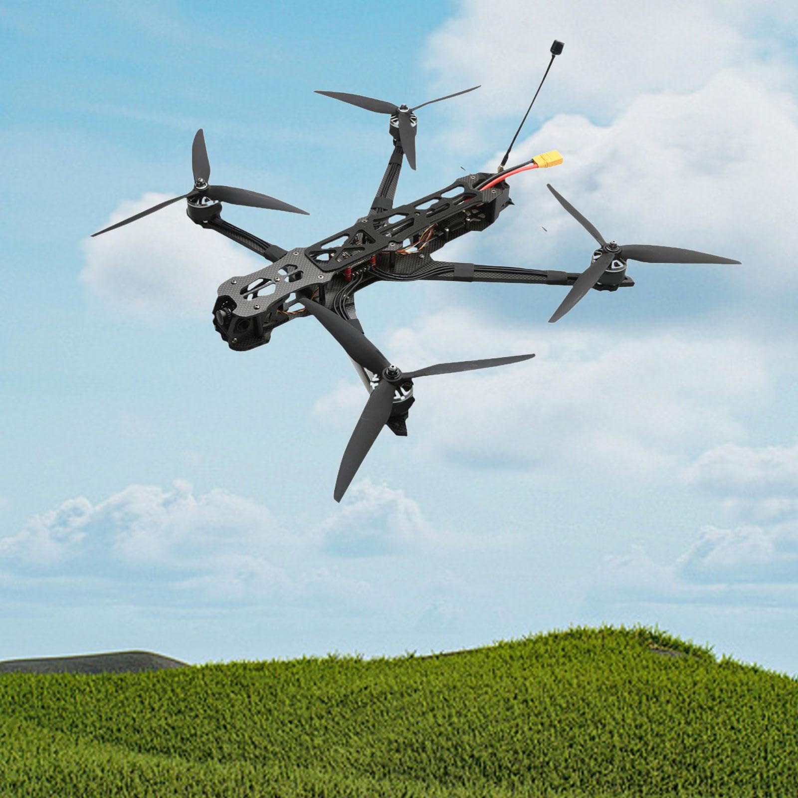 Lightweight Carbon Fiber FPV Drone Frame with 7mm Arms for 10inch Props - Perfect for Racing, Freestyle Flying & Aerial Photography
