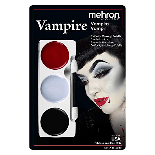 Mehron Makeup Tri-Color Halloween Makeup Palette - Vampire Edition | Professional Face Paint for Halloween Costumes, Cosplay & Theater | Water-Based, Blendable & Long-Lasting