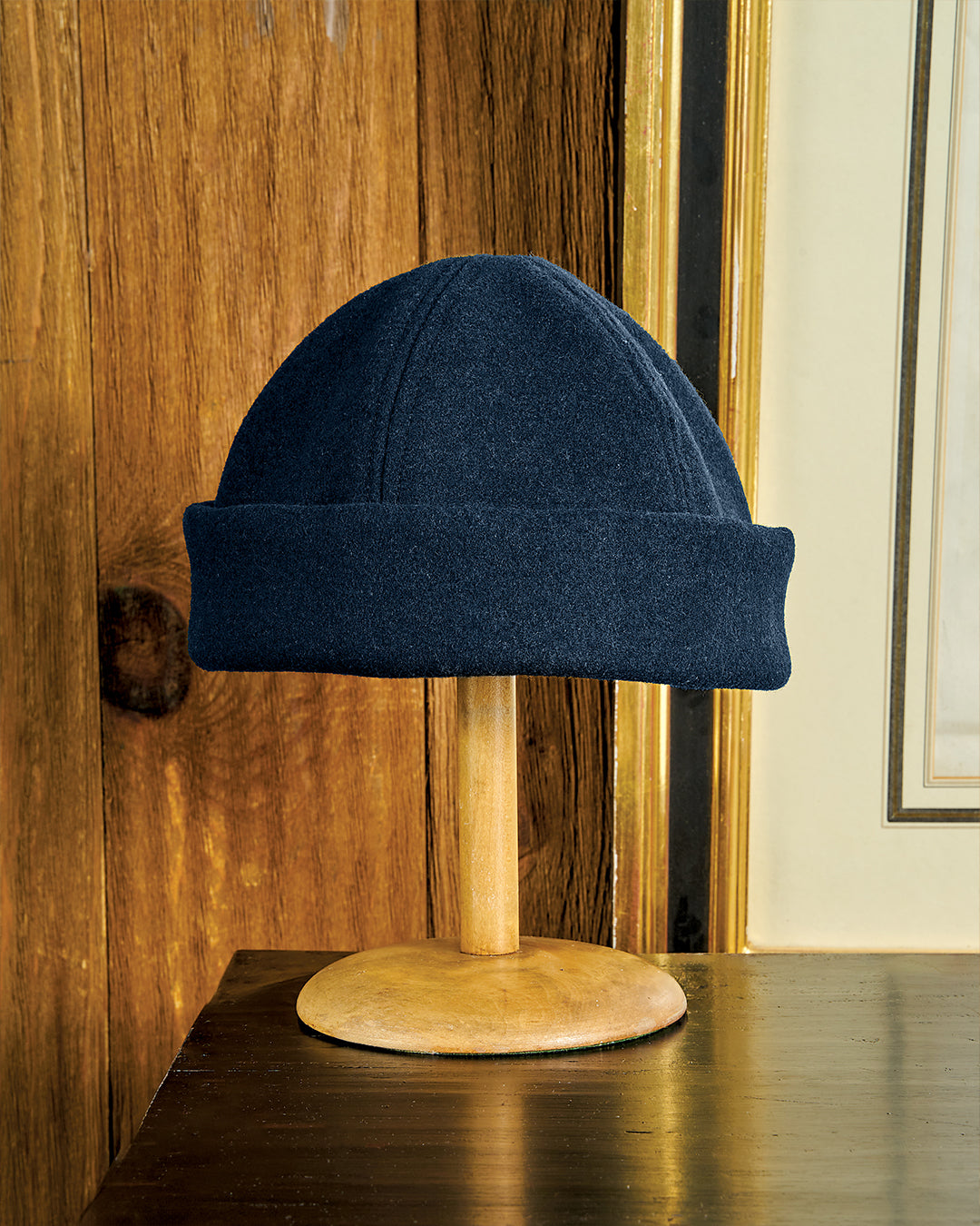Premium Navy Wool Felt Harbor Cap for Men - Classic Fisherman Hat with Brim for Outdoor Activities, Fishing, and Casual Wear