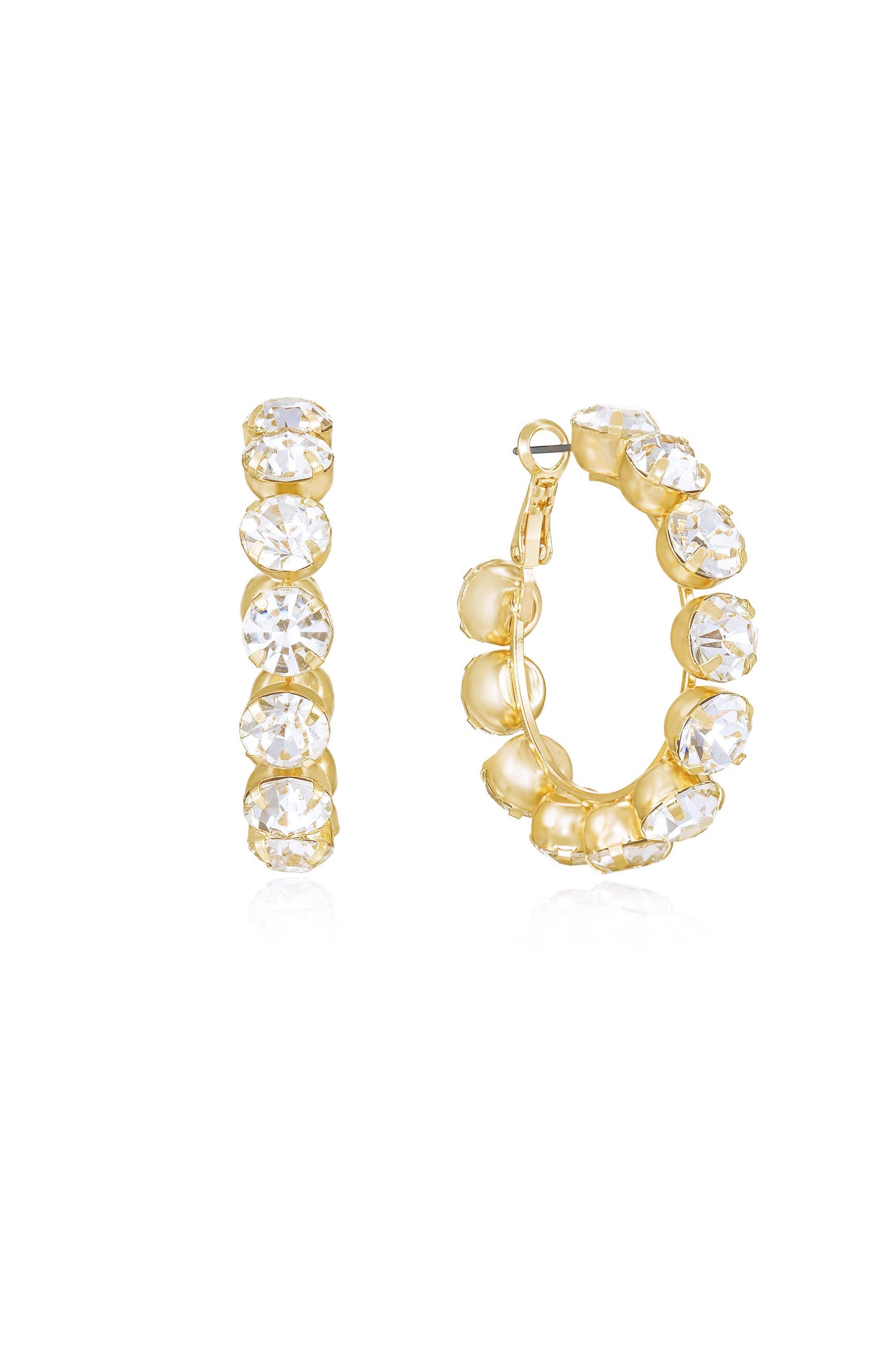 Crystal Warrior Hoop Earrings for Women - Sparkling Cubic Zirconia Dangle Earrings - Elegant Jewelry Gift for Party, Wedding & Everyday Wear