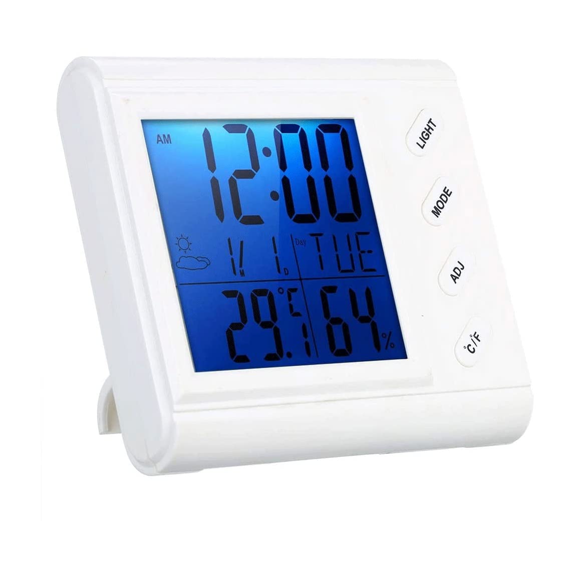 **Digital Hygrometer Indoor Thermometer - Accurate Temperature & Humidity Monitor with Backlit Display, Desk Clock for Bedroom, Office, Home & Greenhouse - Clear Reading & Time Display for Comfortable Living Spaces**